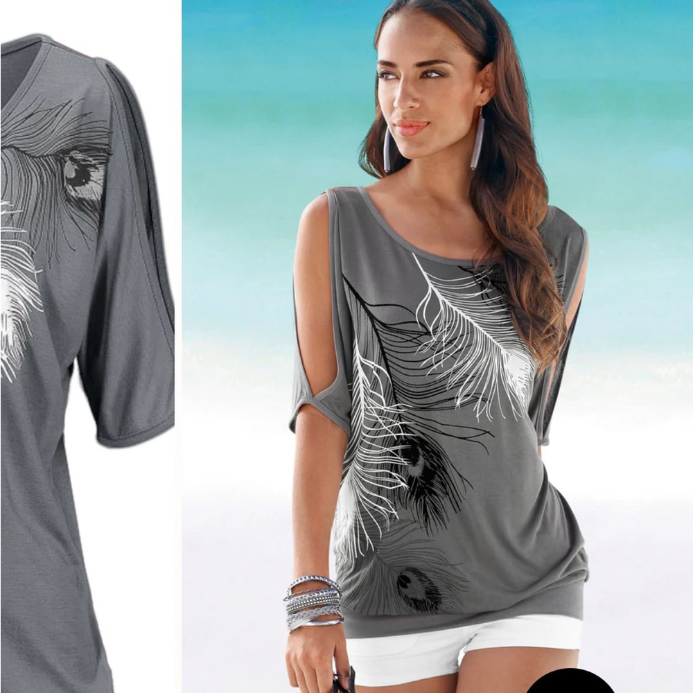 🌟 Venus brand size medium cold shoulder top